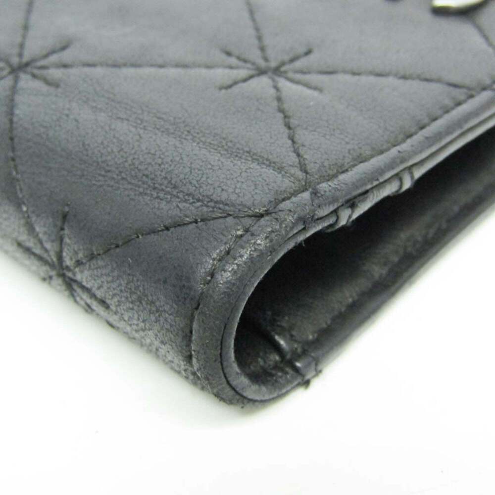 CHANEL Authentic Black Lambskin Leather Logo Wallet - Picture 6 of 16